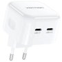 Vention Cargador de Pared GaN FBPW0-EU 35W con 2 Puertos USB-C Blanco